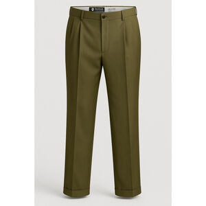 Men's Haggar Olive Green Classic Fit EcLo Stria Pants Size 38x32